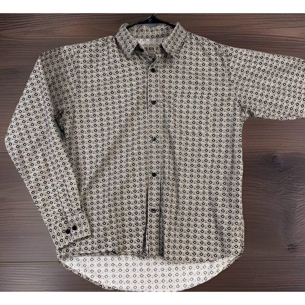 Red River Outfitters Mens XXL Geometric Print Long Sleeve Cotton Button Shirt